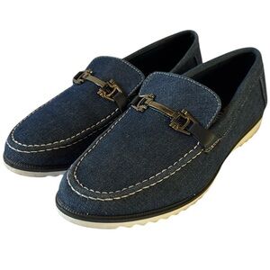 Tim Evans, England, men’s denim summer loafer slip on shoes size 10